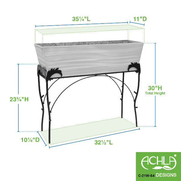 36&quot; Flower Box with Flora Stand, 30-in H Flower Box