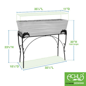 36" Flower Box with Flora Stand, 30-in H Flower Box