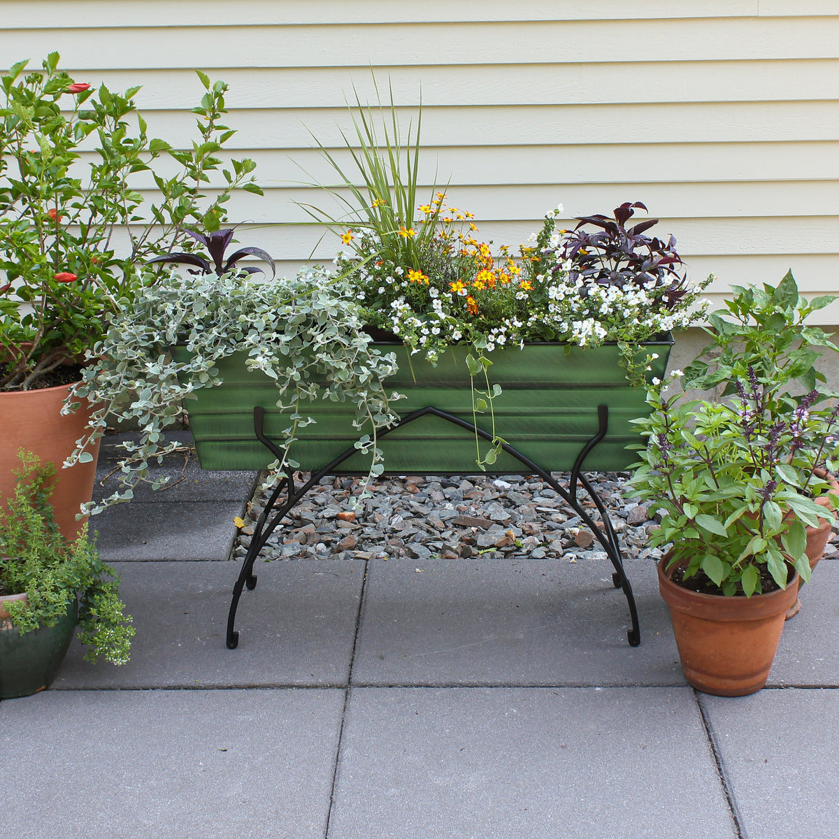 36&quot; Green Flower Box with Bella Stand Flower Box