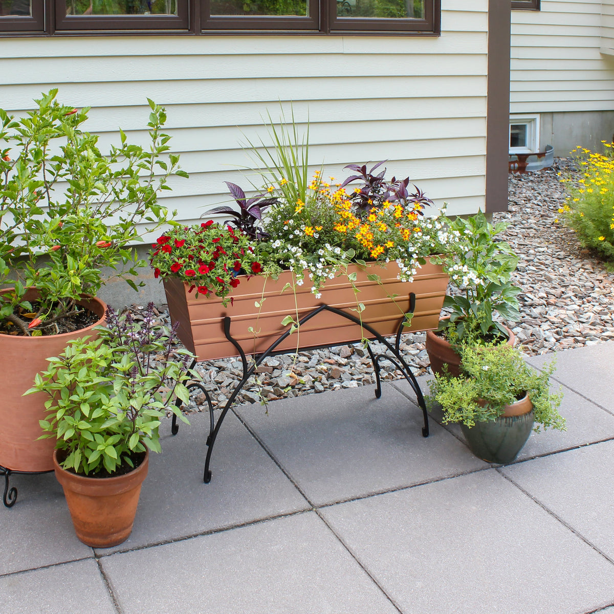 36&quot; Green Flower Box with Bella Stand Flower Box