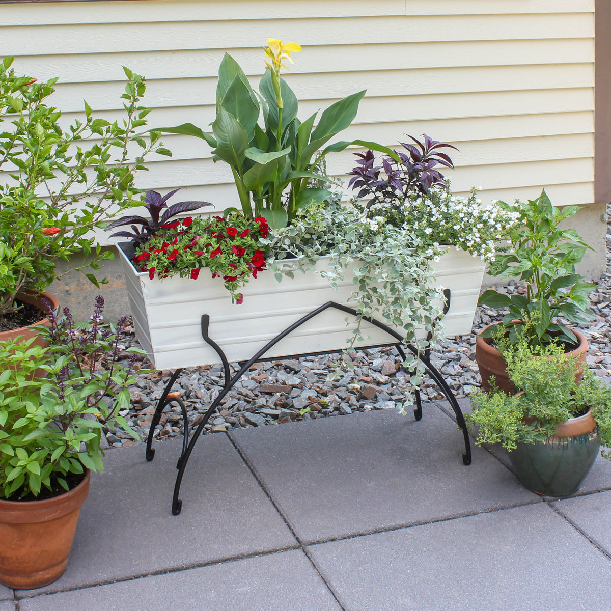 36&quot; Green Flower Box with Bella Stand Flower Box