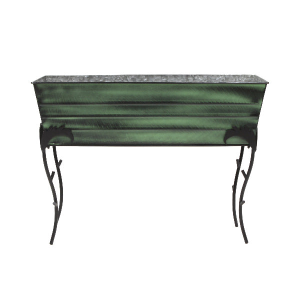 36&quot; Green Flower Box with Flora Stand, 25-in H Flower Box