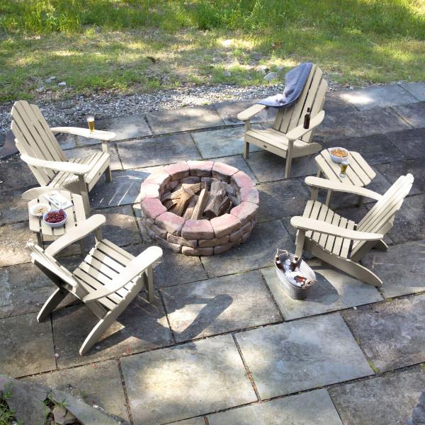 4 Classic Westport Adirondack Chairs with 2 Classic Westport Side Tables Conversation Set