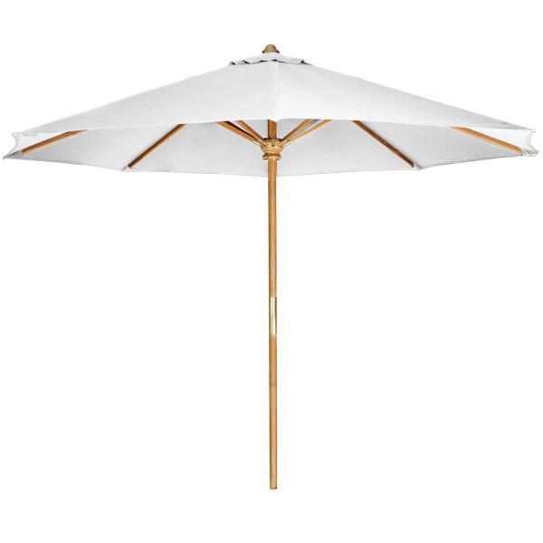 6-Piece 4-ft Teak Octagon Folding Table Set with Umbrella Dining Set