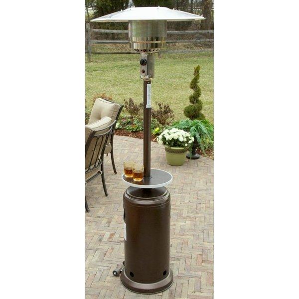 87&quot; Tall Outdoor Patio Heater with Table- Hammered Bronze Patio Heater
