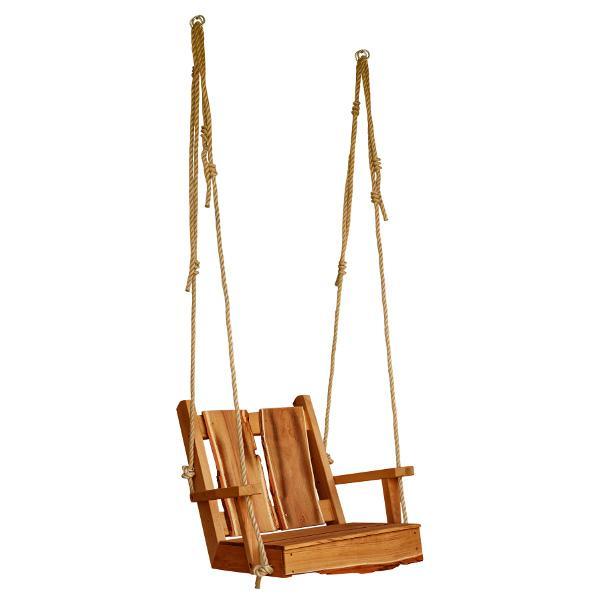 A &amp; L Furniture 2ft Timberland Chair Swing with Rope Porch Swings Cedar