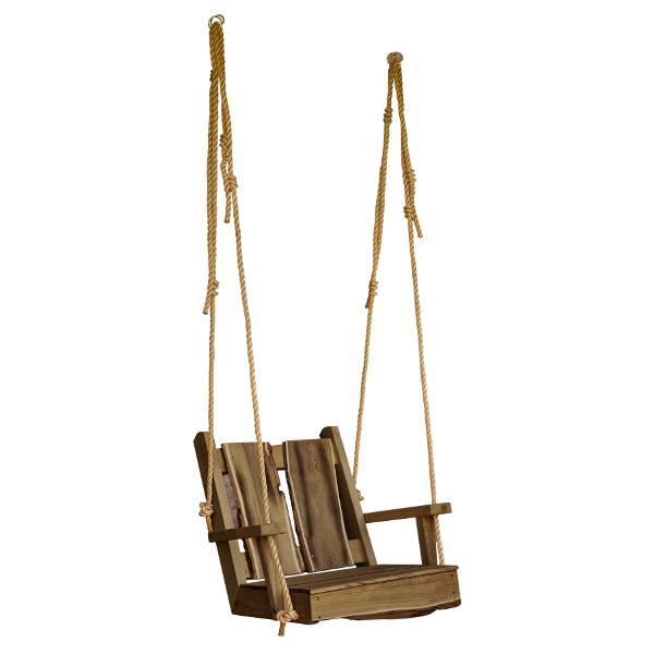 A &amp; L Furniture 2ft Timberland Chair Swing with Rope Porch Swings Mushroom