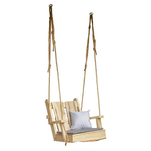 A &amp; L Furniture 2ft Timberland Chair Swing with Rope Porch Swings Unfinished