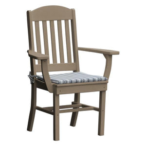 A & L Furniture Classic Dining Chair w/ Arms Outdoor Chairs Aruba Blue