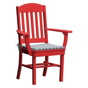 A & L Furniture Classic Dining Chair w/ Arms Outdoor Chairs Bright Red