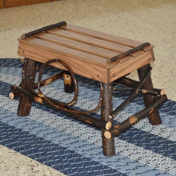 A &amp; L Furniture Hickory Foot Stool Foot Stool Rustic Hickory