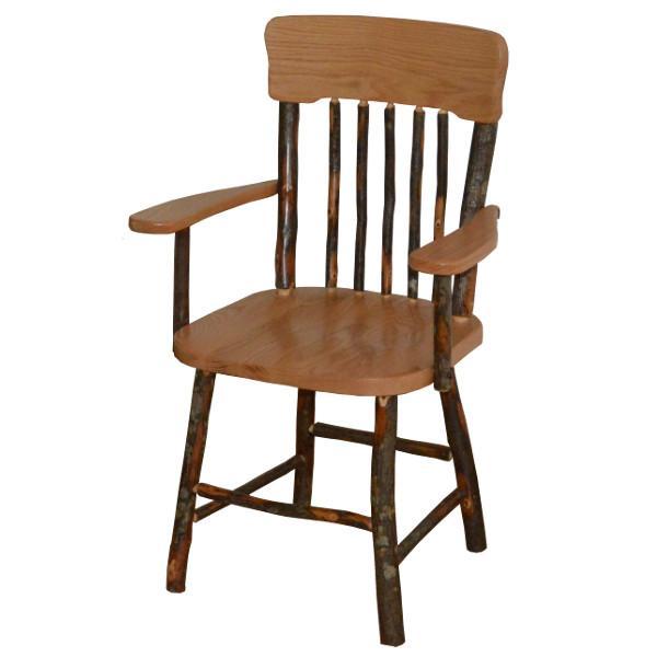 A &amp; L Furniture Hickory Panel Back Dining Chair With Arms Outdoor Chairs Natural