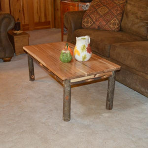 A & L Furniture Hickory Solid Wood Coffee Table Table Rustic Hickory