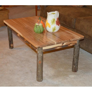 A & L Furniture Hickory Solid Wood Coffee Table Table Rustic Hickory