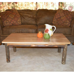 A & L Furniture Hickory Solid Wood Coffee Table Table Rustic Hickory