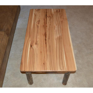 A & L Furniture Hickory Solid Wood Coffee Table Table Rustic Hickory