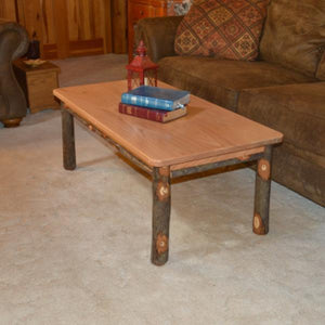 A & L Furniture Hickory Solid Wood Coffee Table Table Rustic Hickory