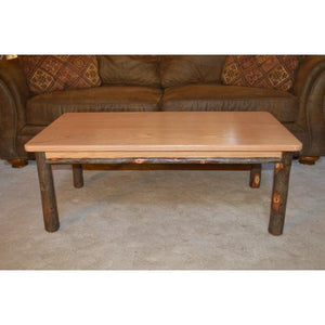 A & L Furniture Hickory Solid Wood Coffee Table Table Rustic Hickory