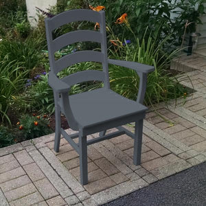 A & L Furniture Ladderback Dining Chair w/ Arms Outdoor Chairs Aruba Blue