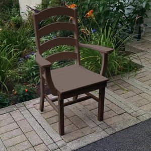 A & L Furniture Ladderback Dining Chair w/ Arms Outdoor Chairs Aruba Blue