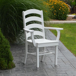 A & L Furniture Ladderback Dining Chair w/ Arms Outdoor Chairs Aruba Blue