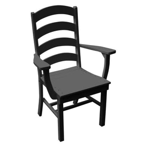 A & L Furniture Ladderback Dining Chair w/ Arms Outdoor Chairs Black