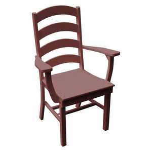 A & L Furniture Ladderback Dining Chair w/ Arms Outdoor Chairs Cherrywood