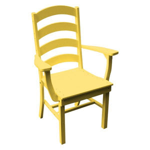 A & L Furniture Ladderback Dining Chair w/ Arms Outdoor Chairs Lemon Yellow