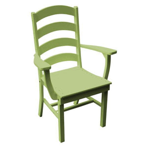 A & L Furniture Ladderback Dining Chair w/ Arms Outdoor Chairs Tropical Lime