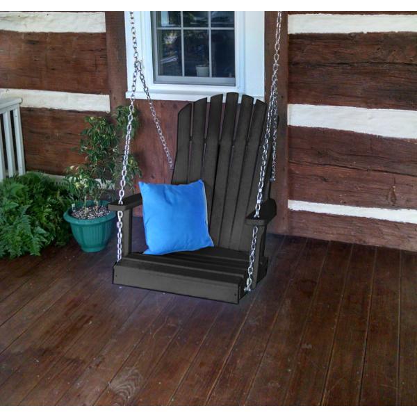A &amp; L Furniture Poly Adirondack Chair Swing Porch Swing Aruba Blue