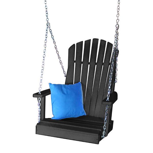 A &amp; L Furniture Poly Adirondack Chair Swing Porch Swing Black
