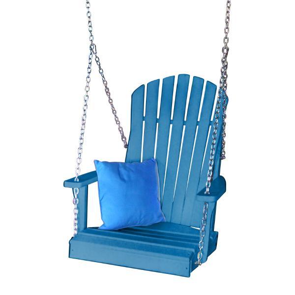 A &amp; L Furniture Poly Adirondack Chair Swing Porch Swing Blue