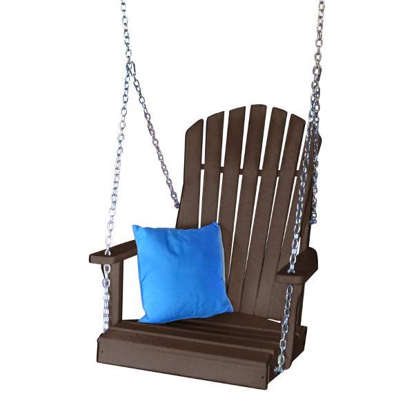 A &amp; L Furniture Poly Adirondack Chair Swing Porch Swing Tudor Brown