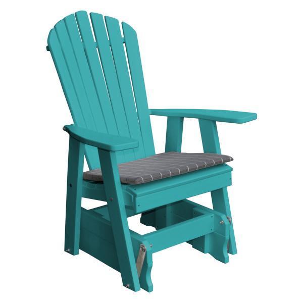 A &amp; L Furniture Poly Adirondack Gliding Chair Glider Aruba Blue