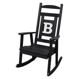 A & L Furniture Poly Classic Rocker with Monogram Rocker Chair A / Black