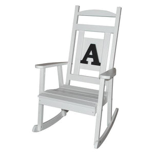 A & L Furniture Poly Classic Rocker with Monogram Rocker Chair A / Black