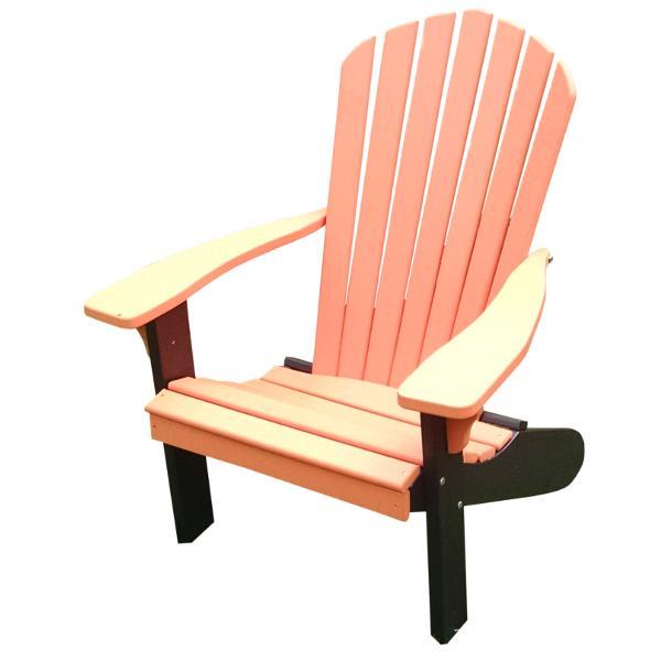 A &amp; L Furniture Poly Fanback Adirondack Chair with Black Frame Outdoor Chairs Aruba Blue