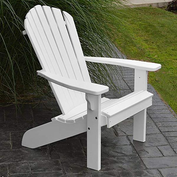 A &amp; L Furniture Poly Fanback Adirondack Chair with White Frame Outdoor Chairs White