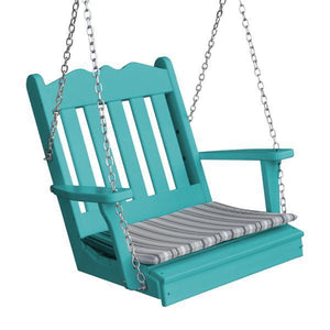 A & L Furniture Poly Royal English Chair Swing Porch Swing Aruba Blue