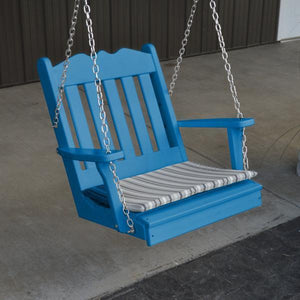 A & L Furniture Poly Royal English Chair Swing Porch Swing Aruba Blue