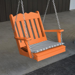 A & L Furniture Poly Royal English Chair Swing Porch Swing Aruba Blue