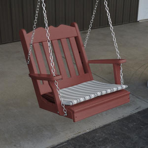 A & L Furniture Poly Royal English Chair Swing Porch Swing Aruba Blue