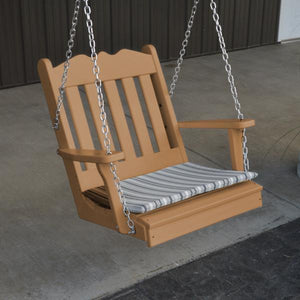 A & L Furniture Poly Royal English Chair Swing Porch Swing Aruba Blue