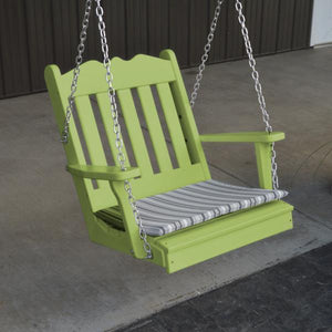 A & L Furniture Poly Royal English Chair Swing Porch Swing Aruba Blue