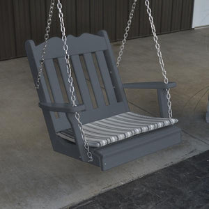 A & L Furniture Poly Royal English Chair Swing Porch Swing Aruba Blue