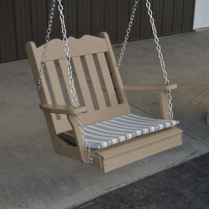 A & L Furniture Poly Royal English Chair Swing Porch Swing Aruba Blue