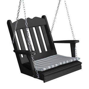 A & L Furniture Poly Royal English Chair Swing Porch Swing Black