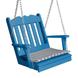 A & L Furniture Poly Royal English Chair Swing Porch Swing Blue