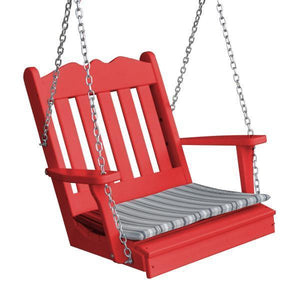 A & L Furniture Poly Royal English Chair Swing Porch Swing Bright Red