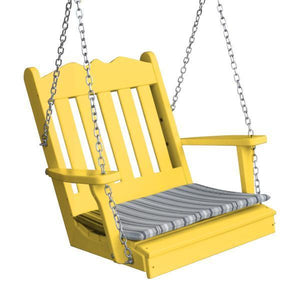 A & L Furniture Poly Royal English Chair Swing Porch Swing Lemon Yellow